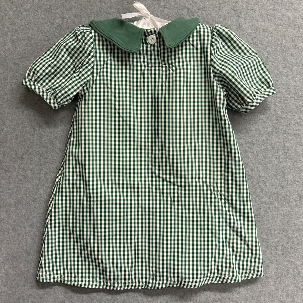 Abby & Evie Green Gingham Pumpkin Embroidered Fall Dress Toddler Girl's 2T NWT - Picture 4 of 5